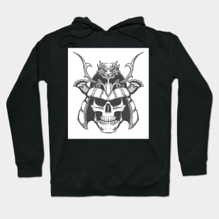 human skull in Japan Samurai Helmet Hoodie